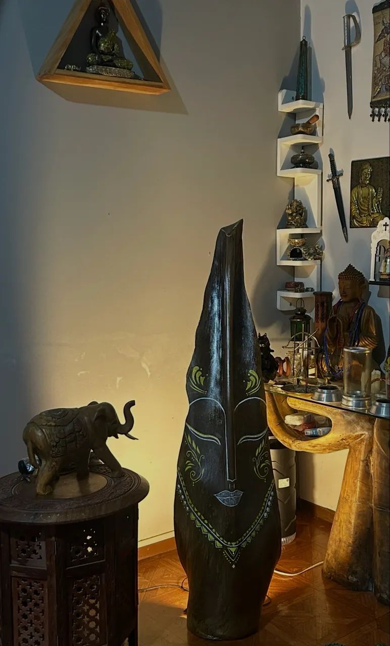Luminária artesanal em folha de palmeira - peça única  - Foto 3