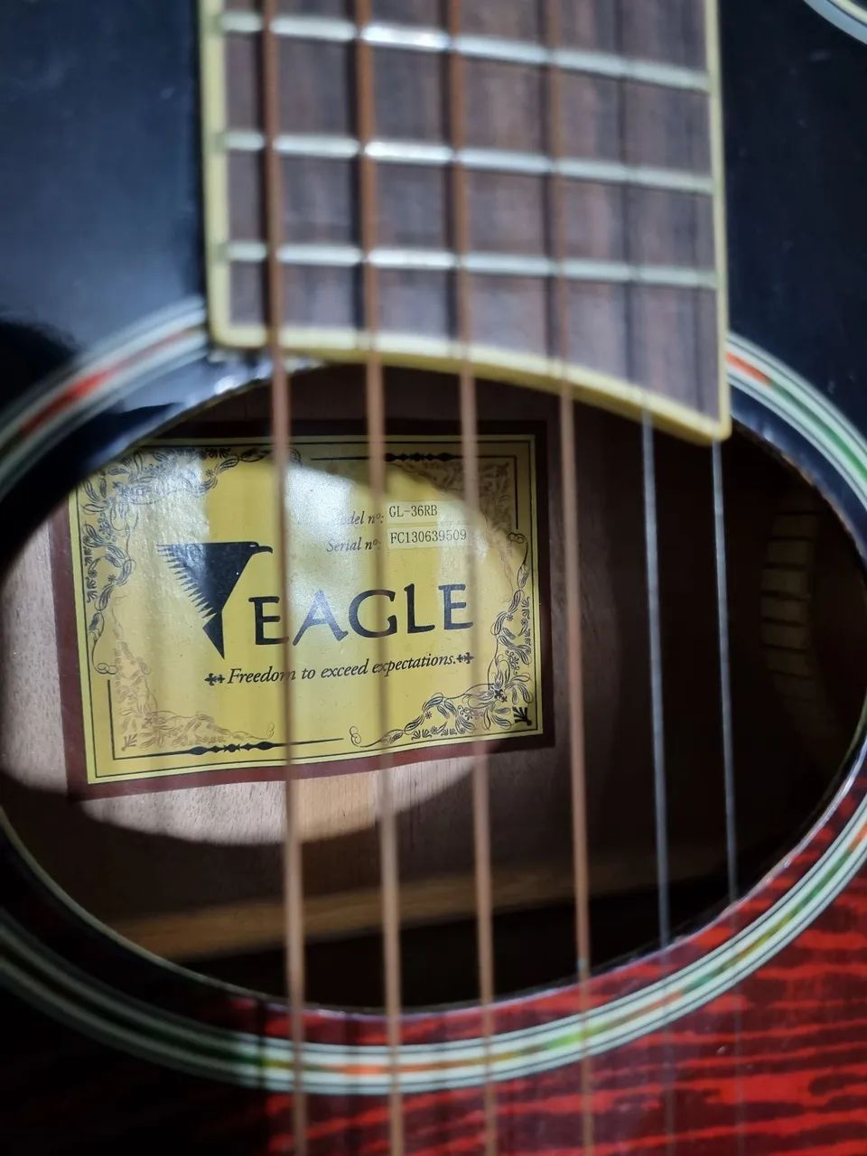 Violão eletroacustico Eagle modelo Gl36 Sb + Capa - Foto 4