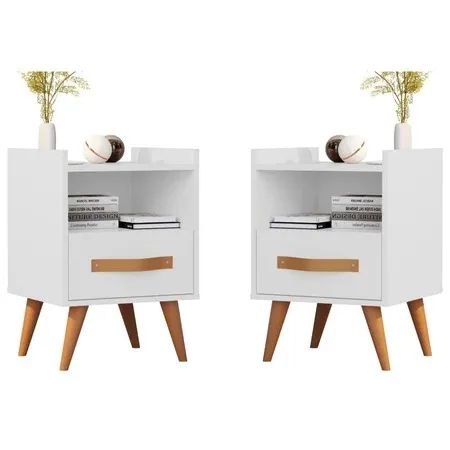 Mesa Cabeceira Par Kratos Retro 1 Gaveta - - Foto 4