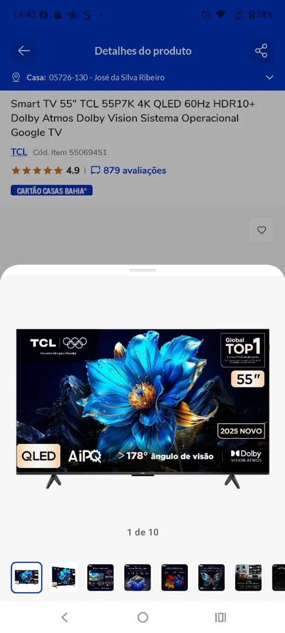 Tv Smart 55 Polegadas Qled 4k