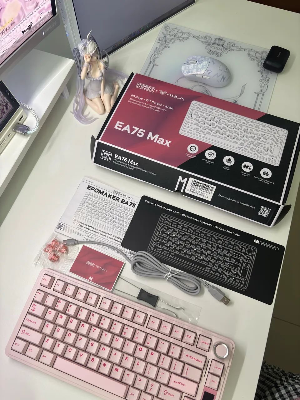 Teclado Epomaker EA75 max rosa  - Foto 4
