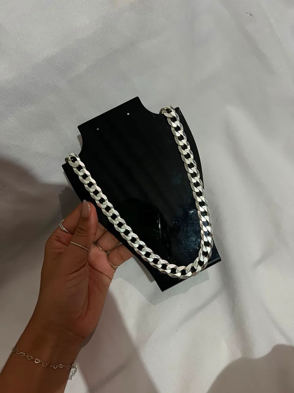 Corrente masculina prata 925 maciça - 13MM 64CM - Foto 4