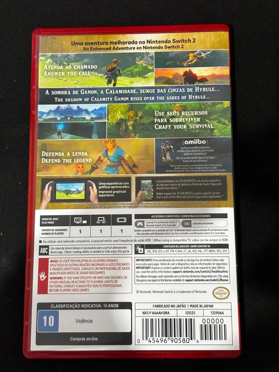 Zelda Breath of the Wild - Nintendo Switch 2 - Jogos de Vídeo Game