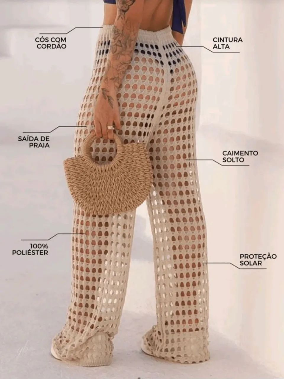 Calça saída de praia rendada  - Foto 2
