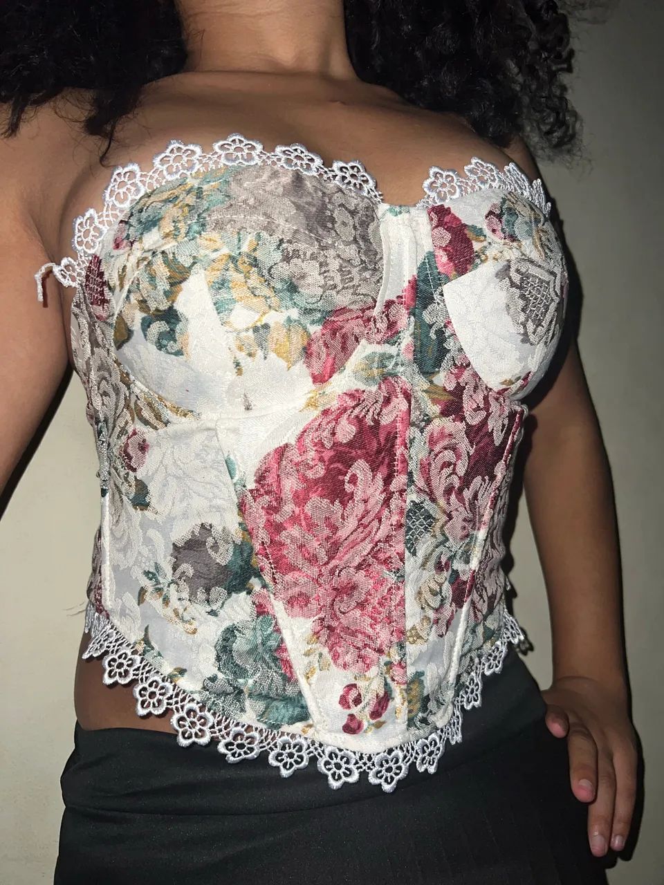 Corset Feminino Estampado Floral Tomara que Caia - Foto 3