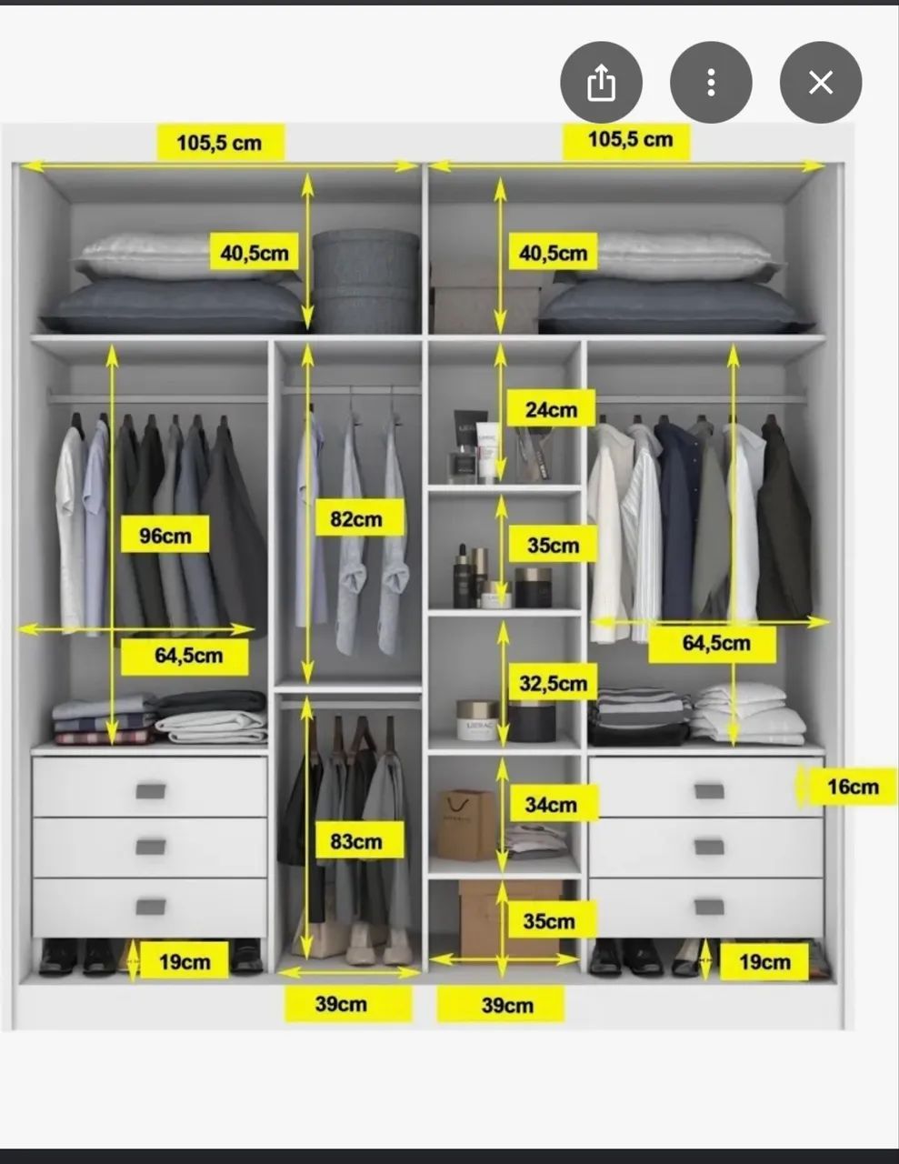 Guarda Roupa Casal 2 portas com Espelho Interiço - Foto 5