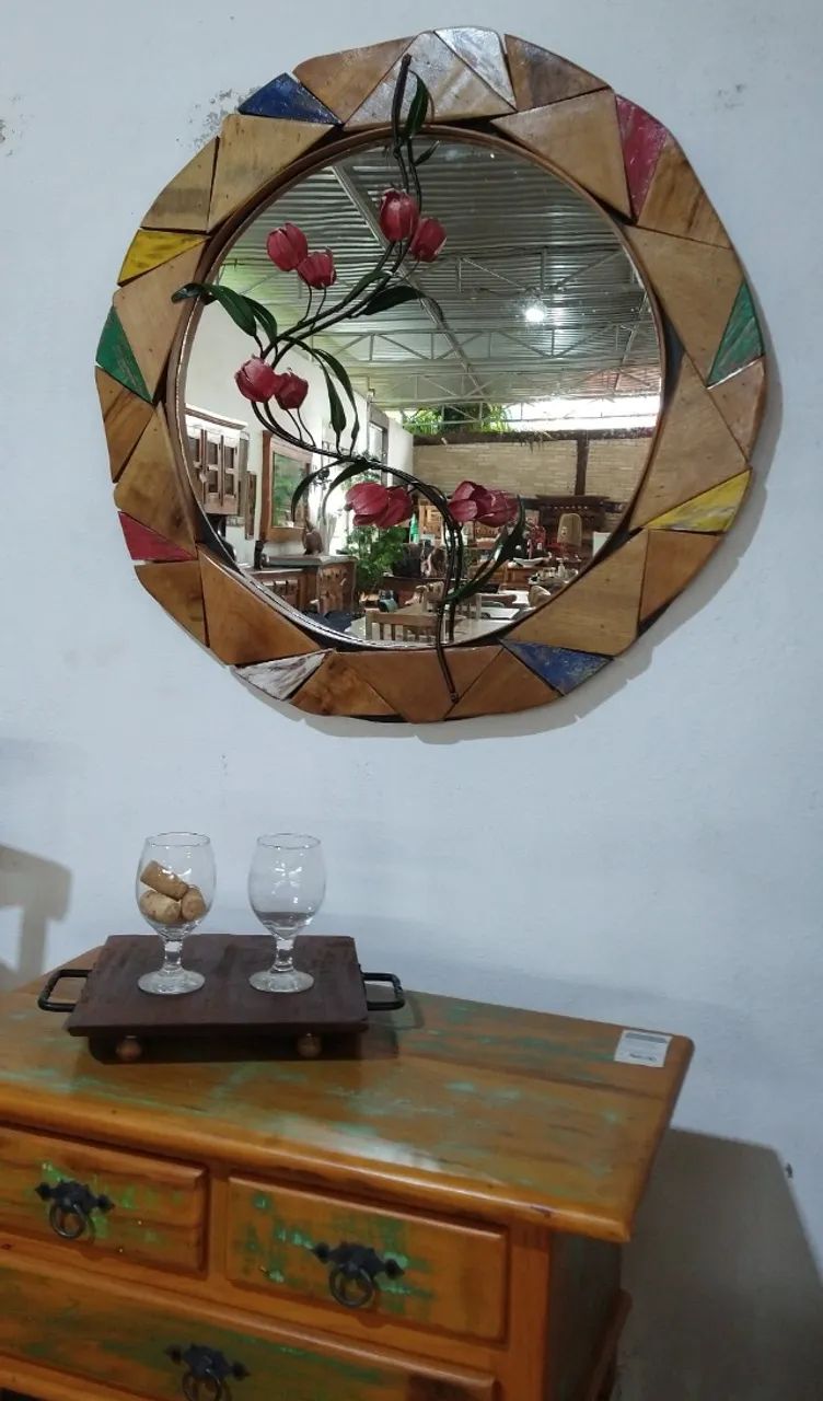 Mandala Rústica com espelho e tulipa  - Foto 2