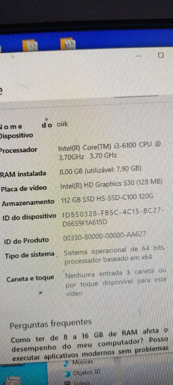 CPU i3 3.70ghz com 08 gb ram ddr4 e SSD 120 e placa mãe Asus.  - Foto 2
