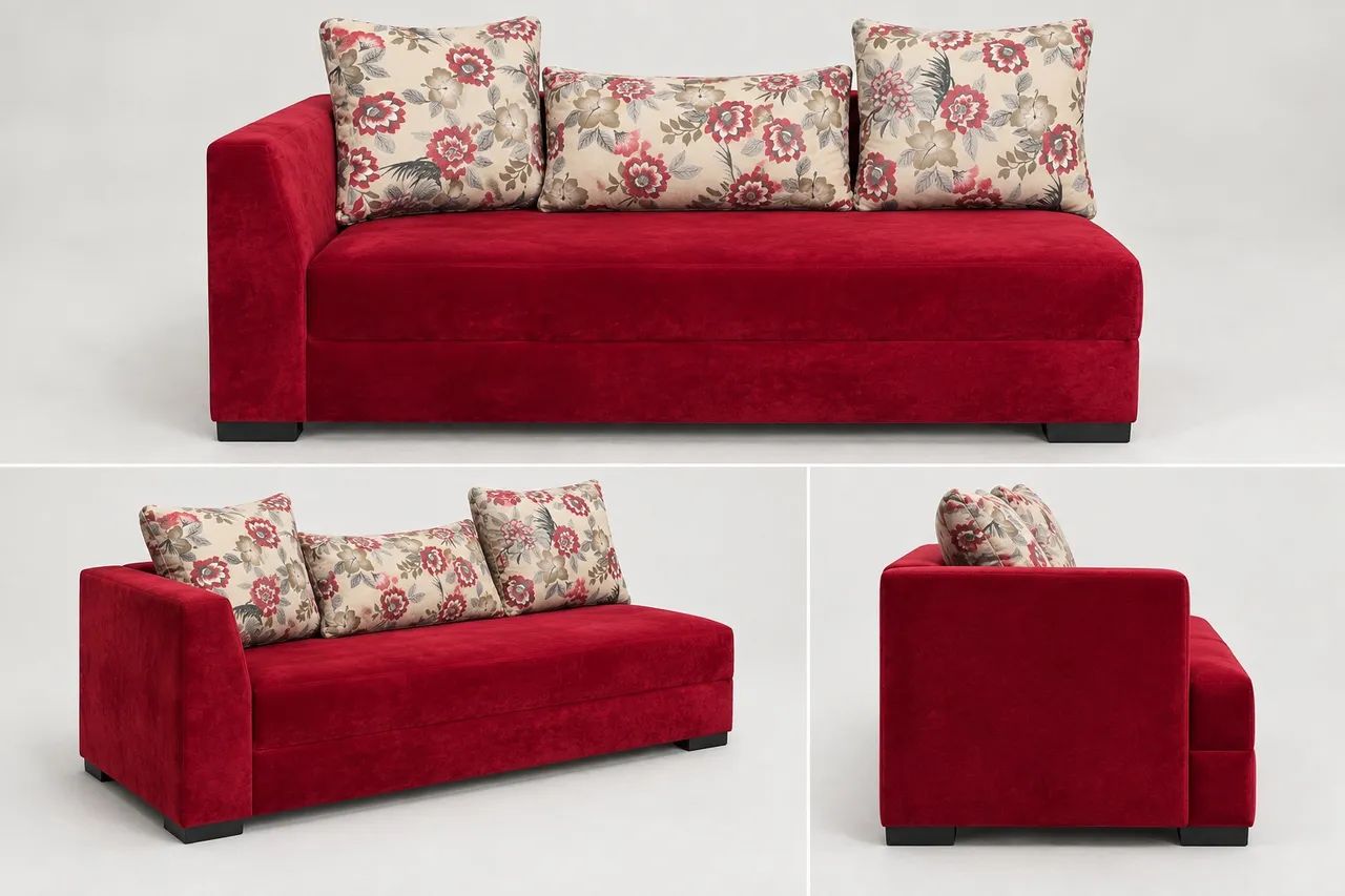 Sofá confortável vermelho 