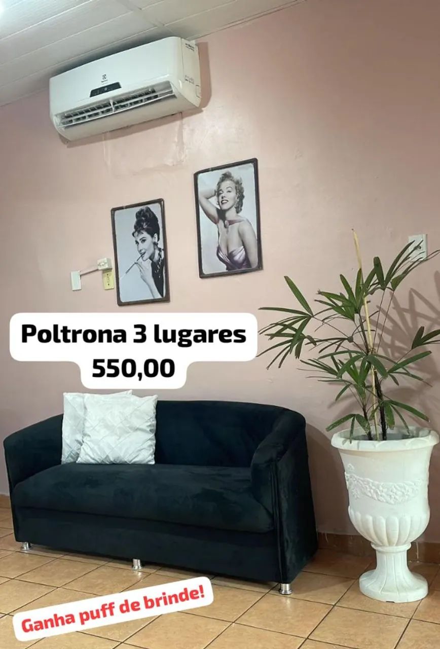 Sofá tipo poltrona 3 lugares com puff - Foto 3