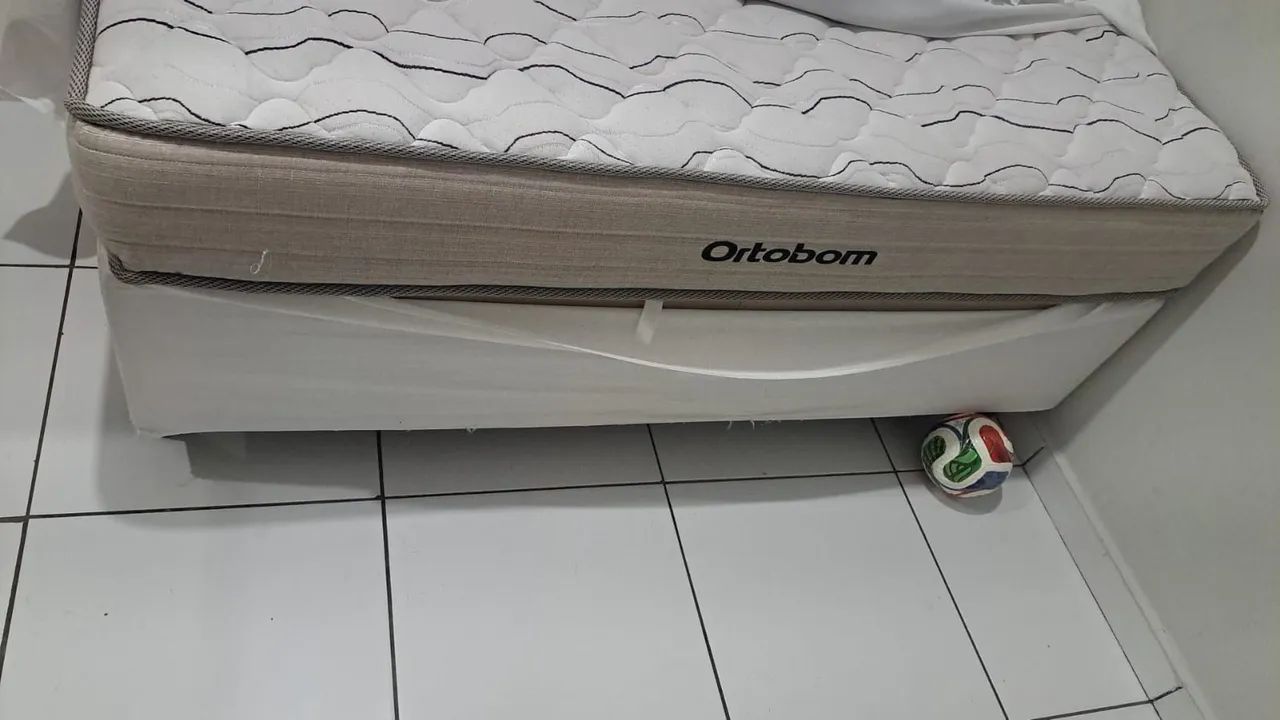 Cama conjunto base e colchão ortobom