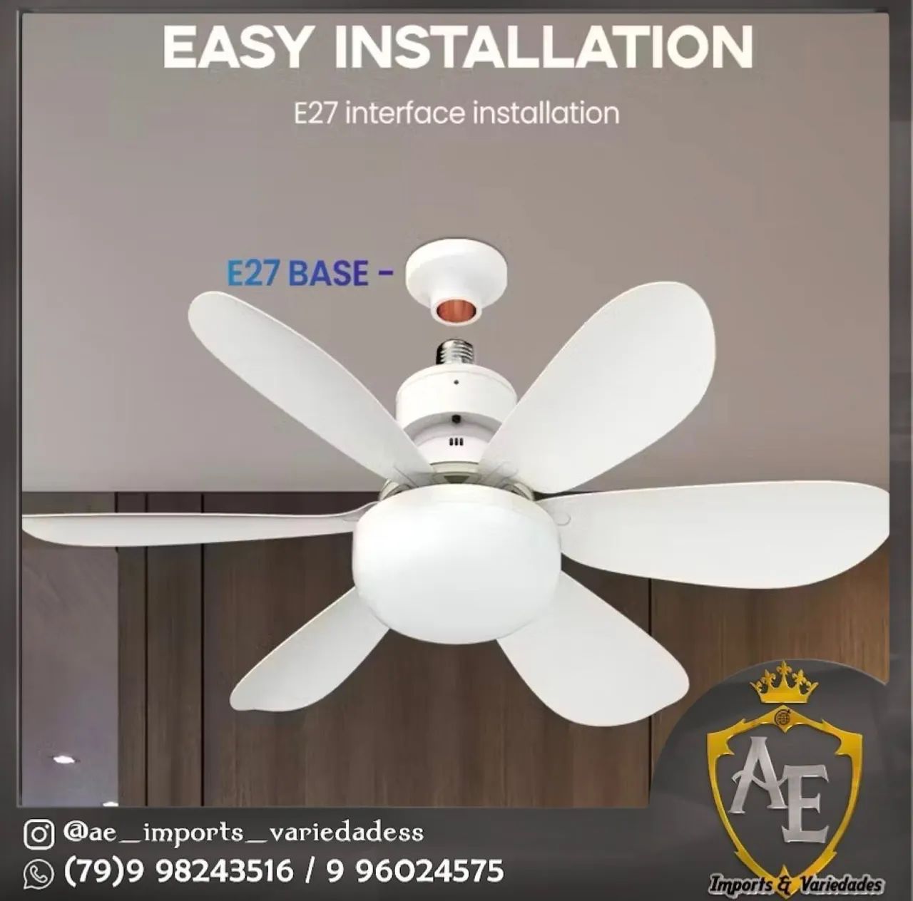 Mini Ventilador de teto com controle 