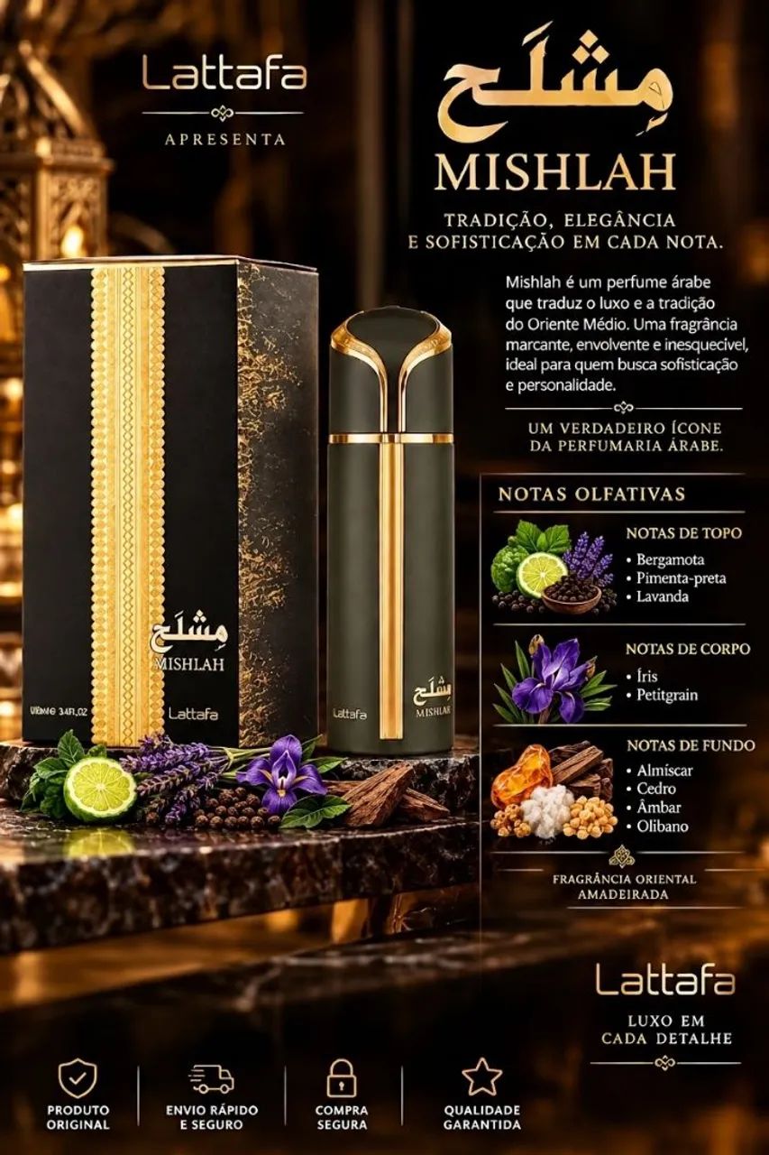 Perfume Árabe Lattafa Mishlah 100ml Original 