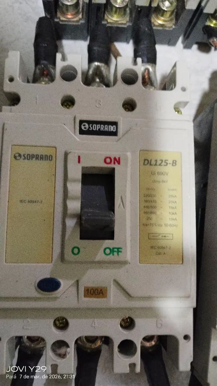 Disjuntor industrial 100A