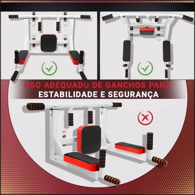 Paralela Abdominal E Tríceps Com Encosto + Barra Fixa Mista - Foto 2