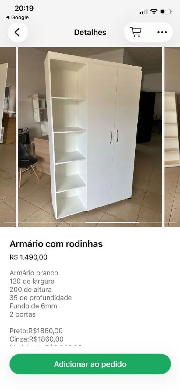 Armário MDF com rodinhas - Foto 2