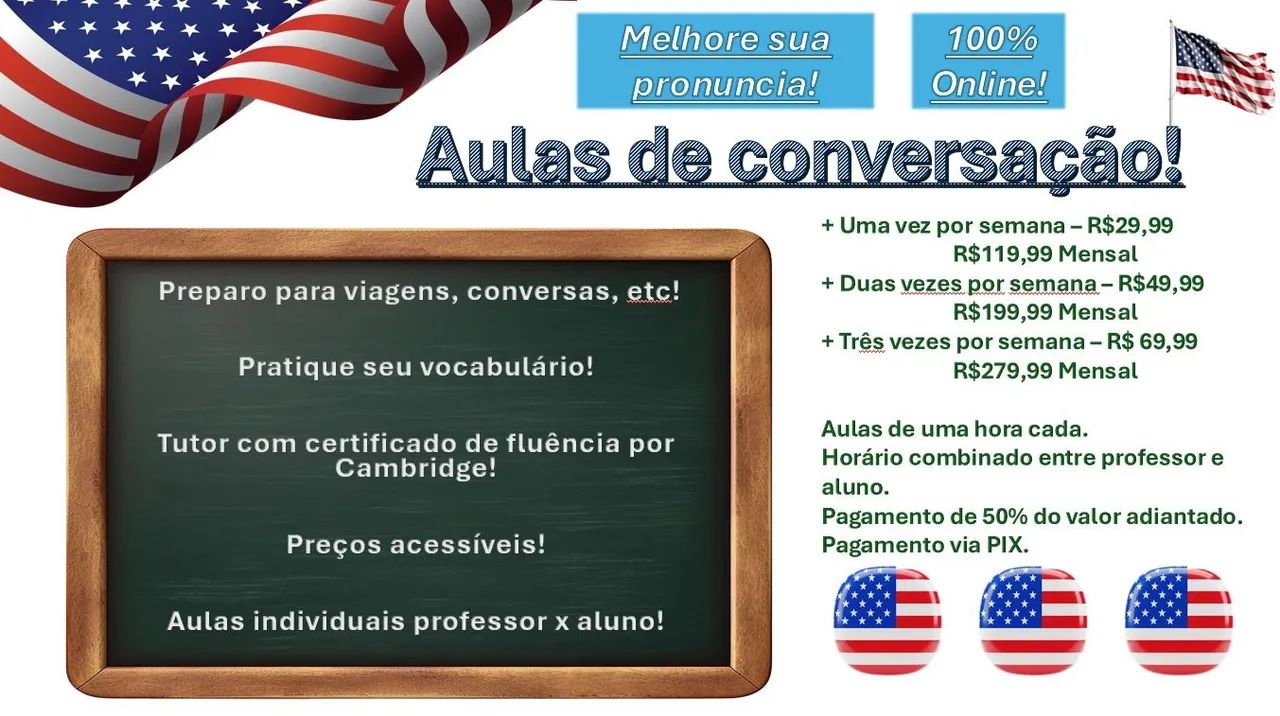 Aulas de conversação em inglês - bem vindo à fluência!