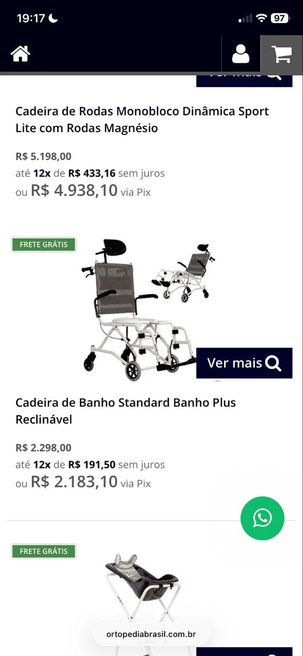Cadeira de banho confortável 