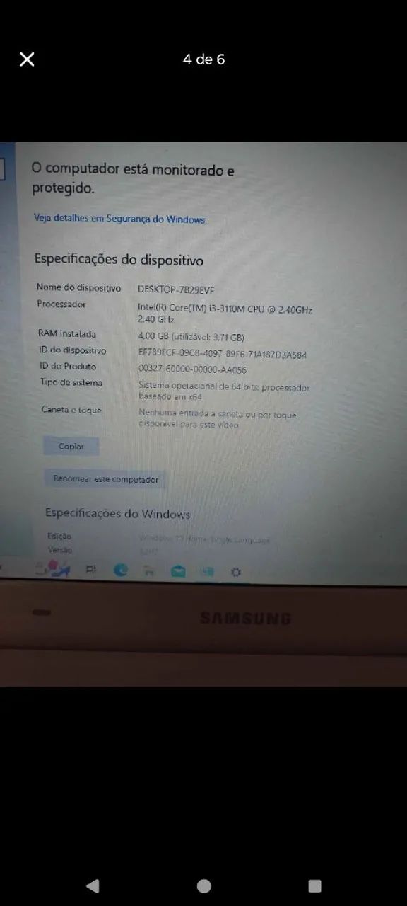 Notebook Samsung Branco I3 4G de memória  - Foto 5