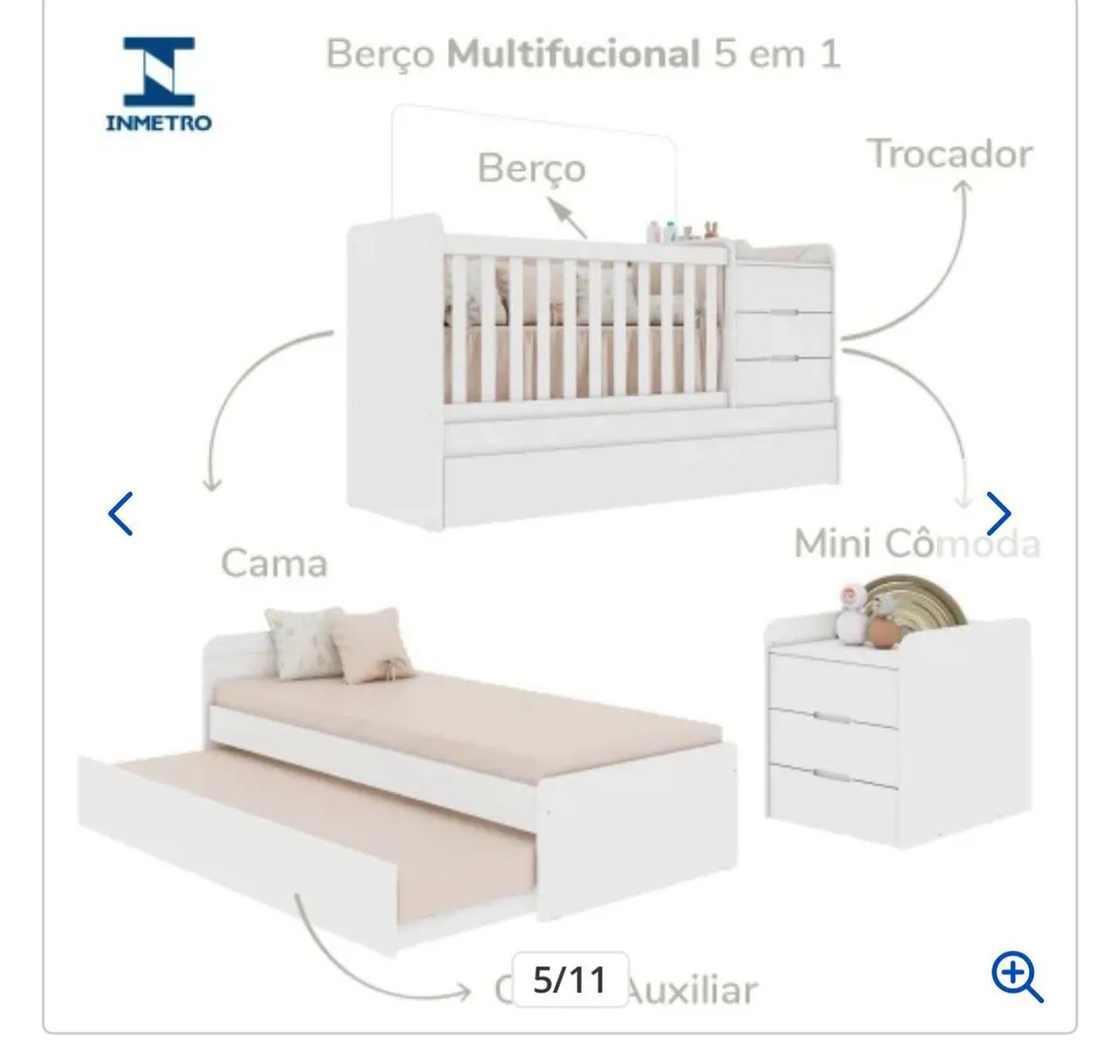 Berço multifuncional americano bicama - Foto 3