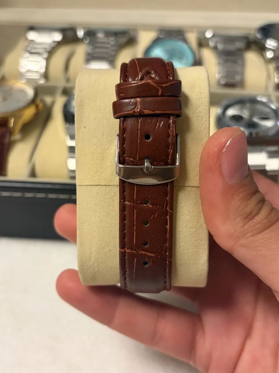 Relógio de couro masculino novo  - Foto 3