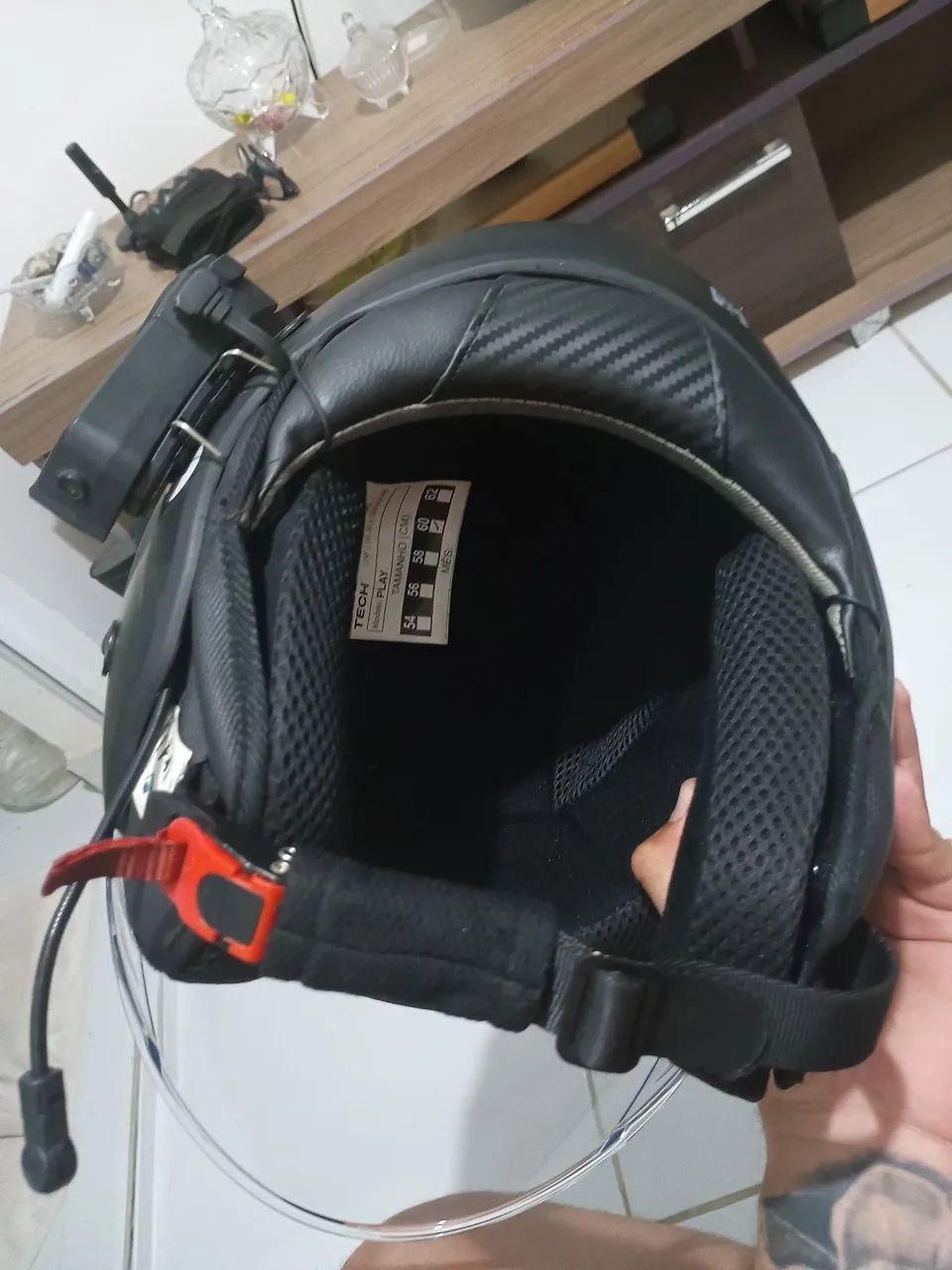 Capacete rece tech com intercomunicador  - Foto 2