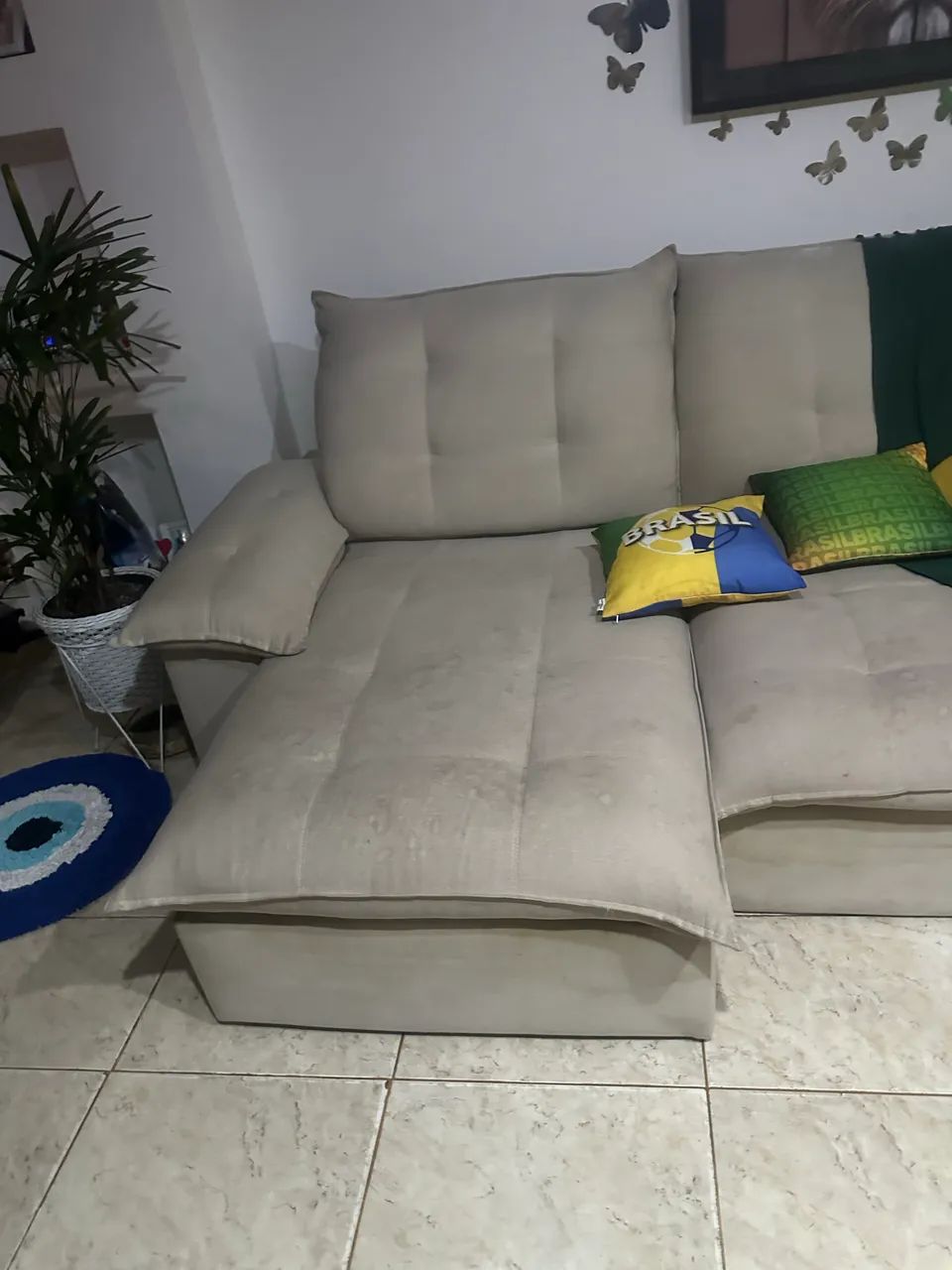 Sofá SUPER NOVO! Retrátil e Reclinável DE LINHO!!! - Foto 3