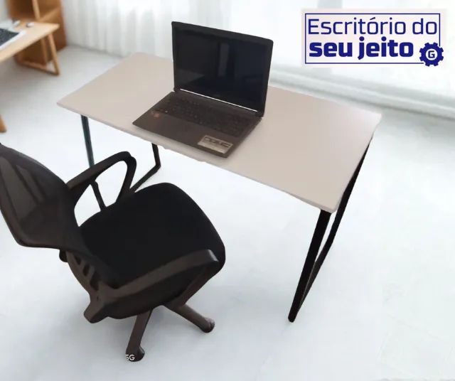 Escrivaninha 1m NOVA Mesa Reforçada Multiuso de Notebook Estudo para Computador Escritório - Foto 3