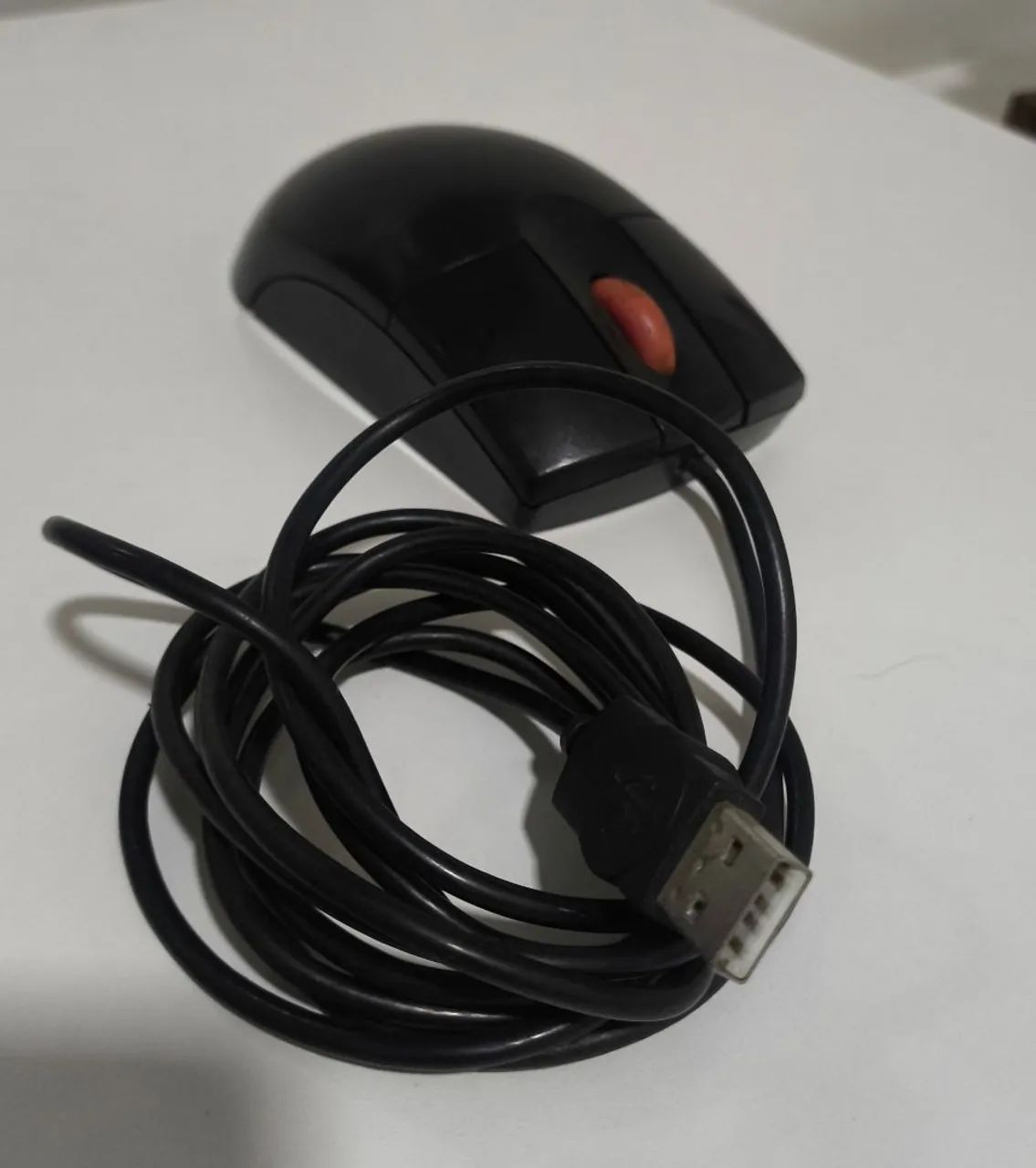 Mouse USB com Fio Preto para PC e Notebook 