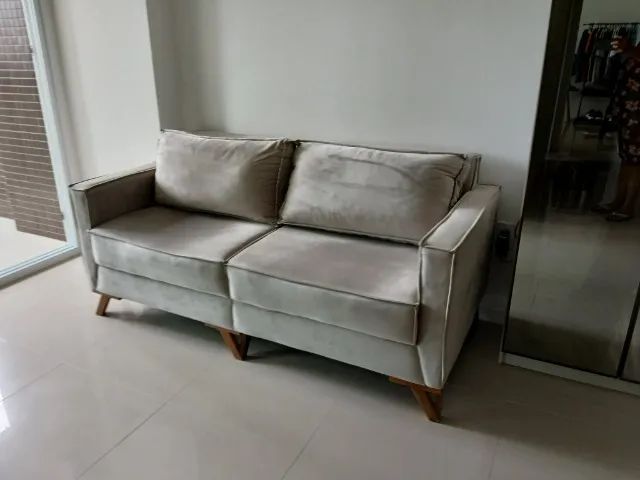 sofá para sala de estar 1.86 m braços de 8 cm  - Foto 5