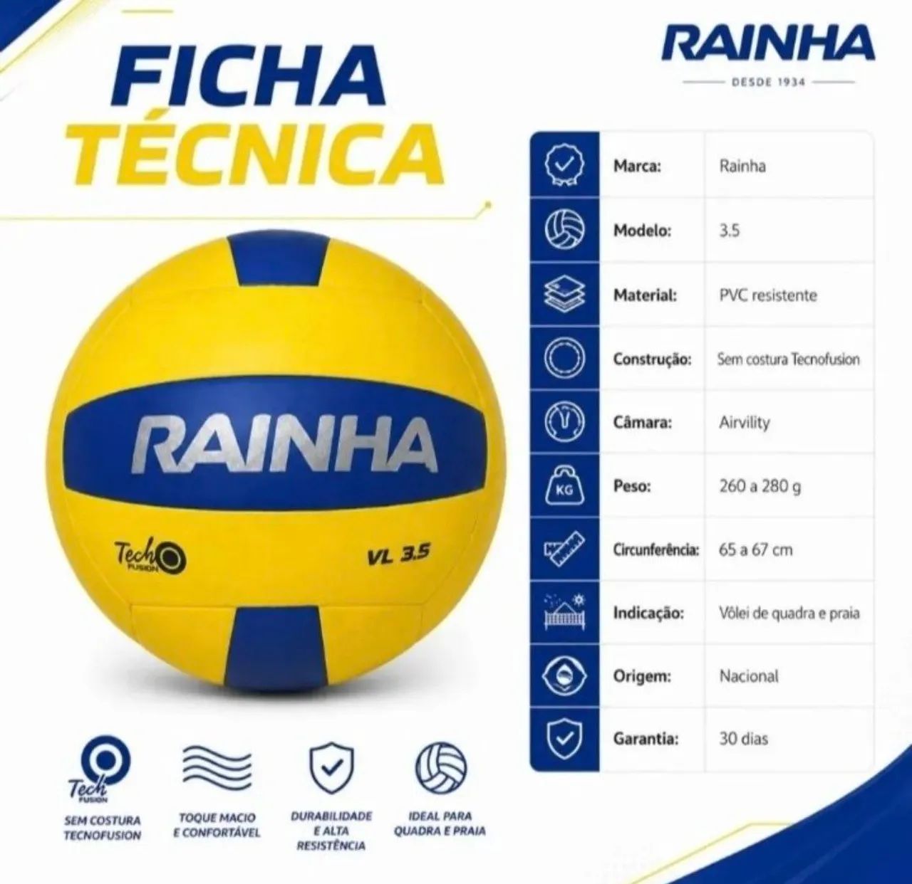 Bola de vôlei Rainha produto-Novo  - Foto 3