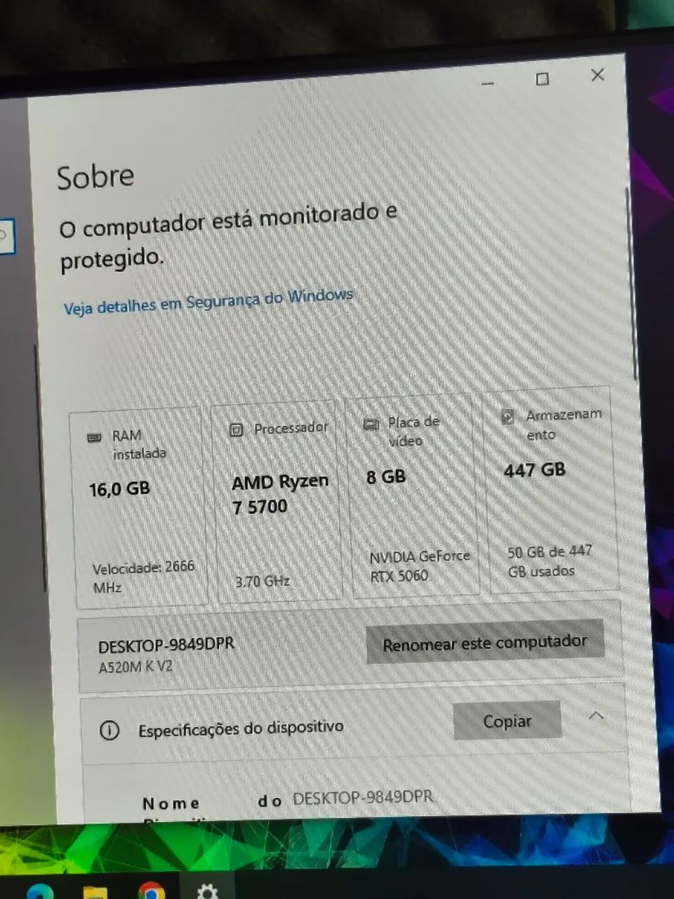 CPU Gamer Ryzen 7 '5700 RTX5060 - Foto 2