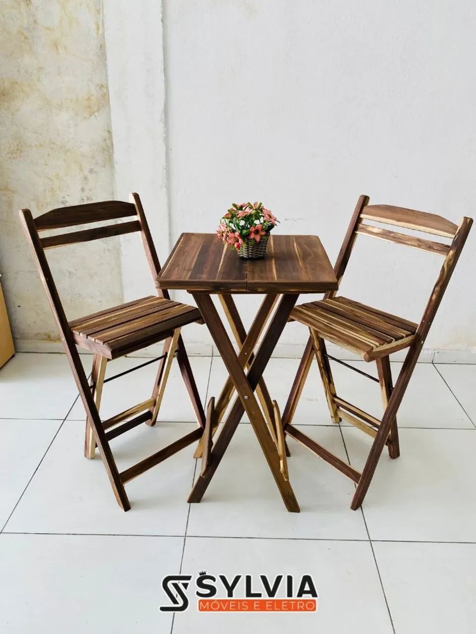 Conjunto bistrô dobrável cru - Foto 3
