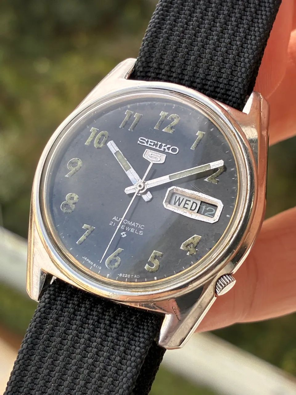 Relógio vintage Seiko 5 automático estilo militar - Foto 4