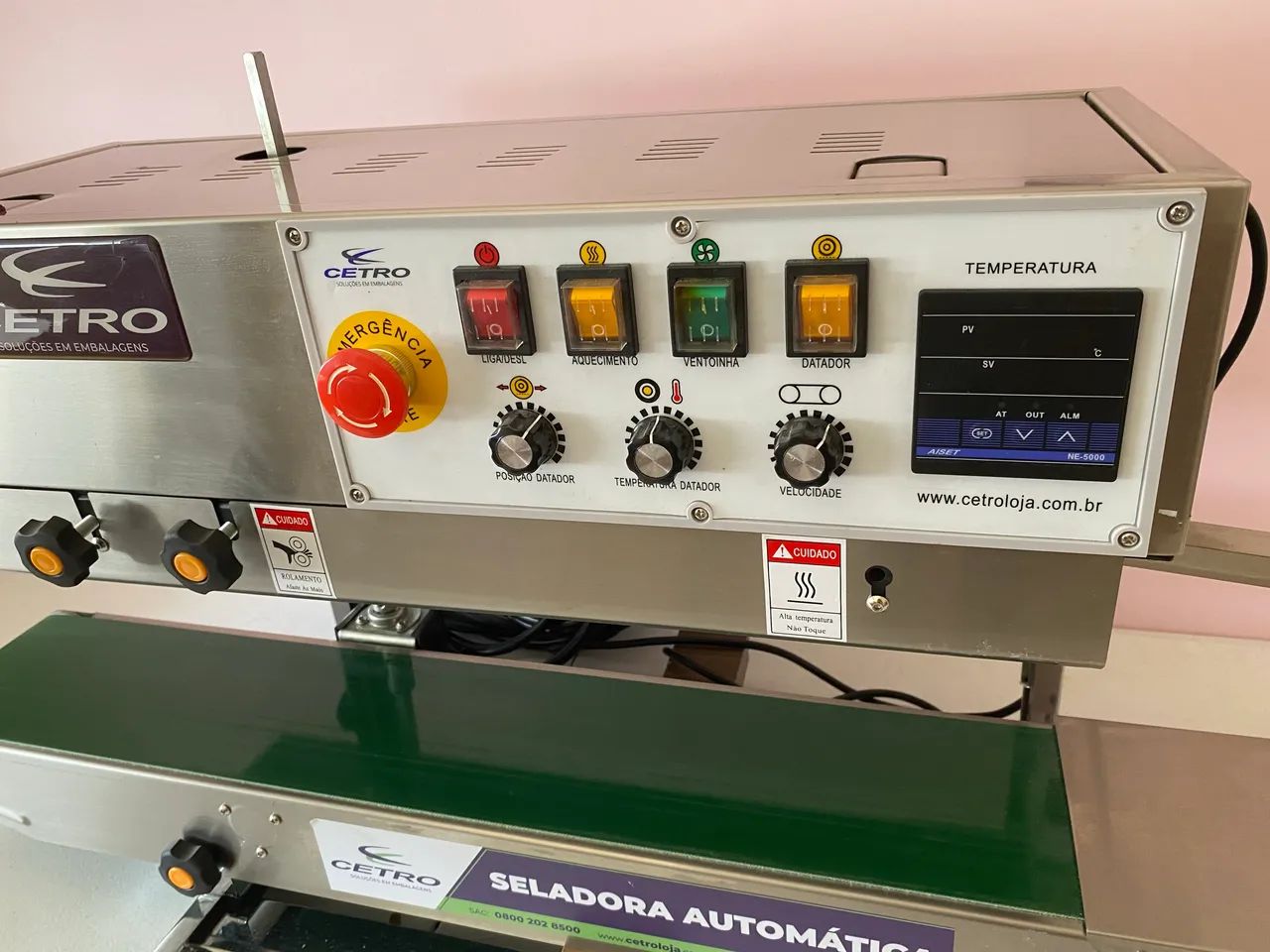 Seladora CETRO SA1000 continua c/ datador e contador + Kit vertical SA1000 c/eixo de 30cm