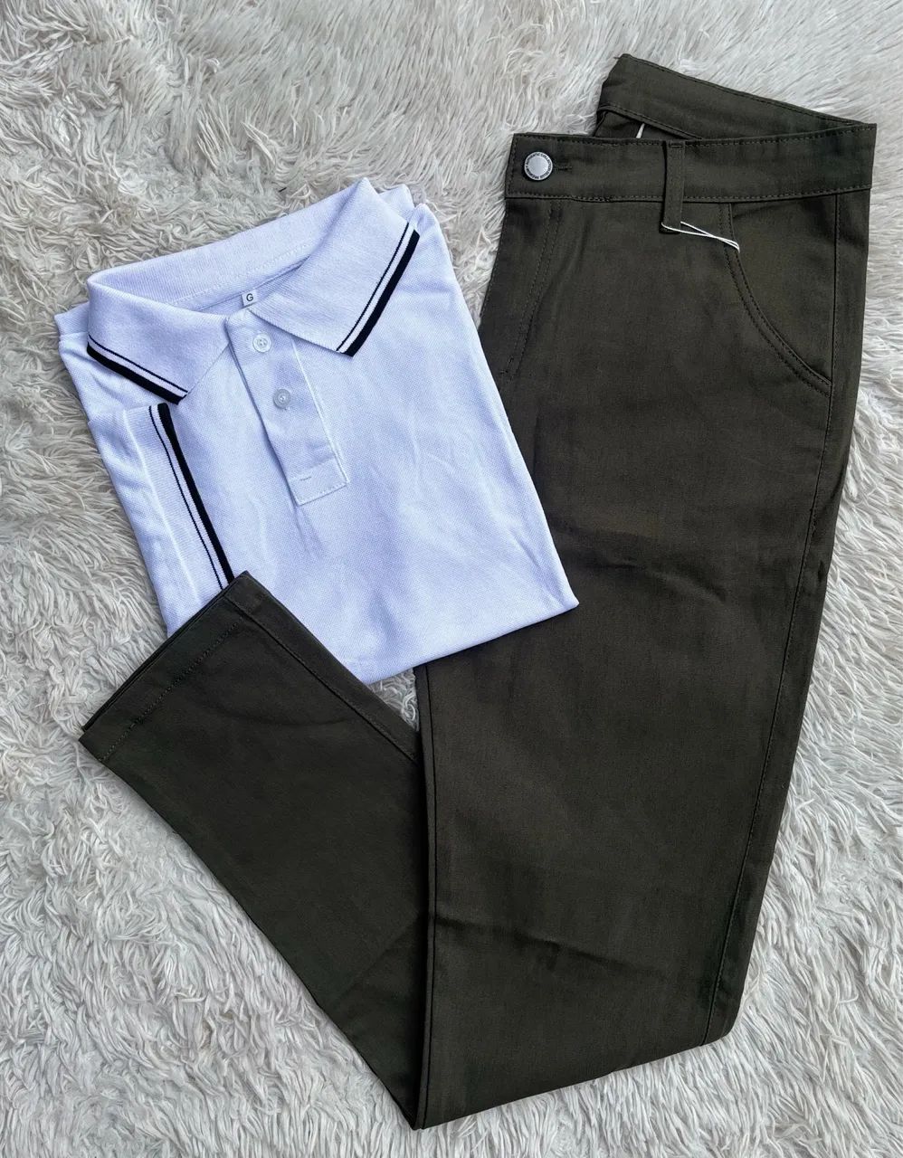 Kit Camisa Polo e Calça Sarja 