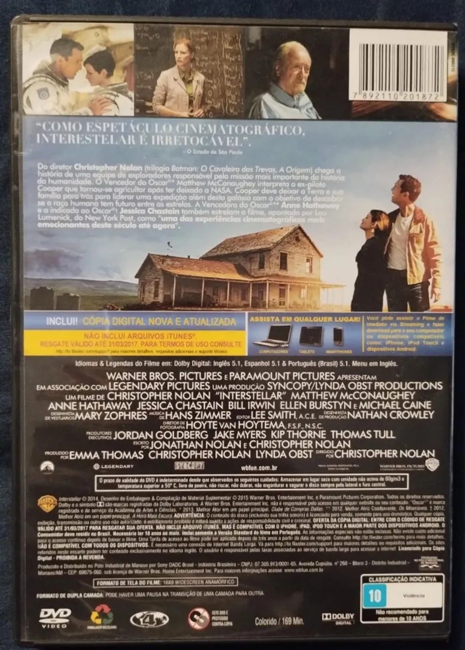 DVD INTERESTELAR ORIGINAL NOVO - Foto 2