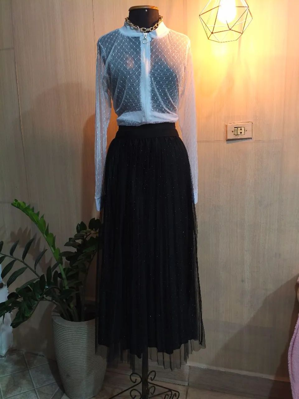 Saia de tule com brilho veste até:M  Nova! - Foto 5