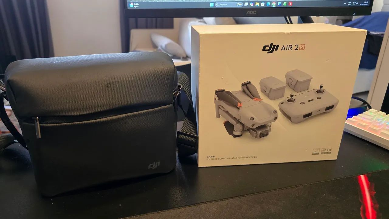Drone DJI Air 2 S - Fly More - Novo - Com NF de compra