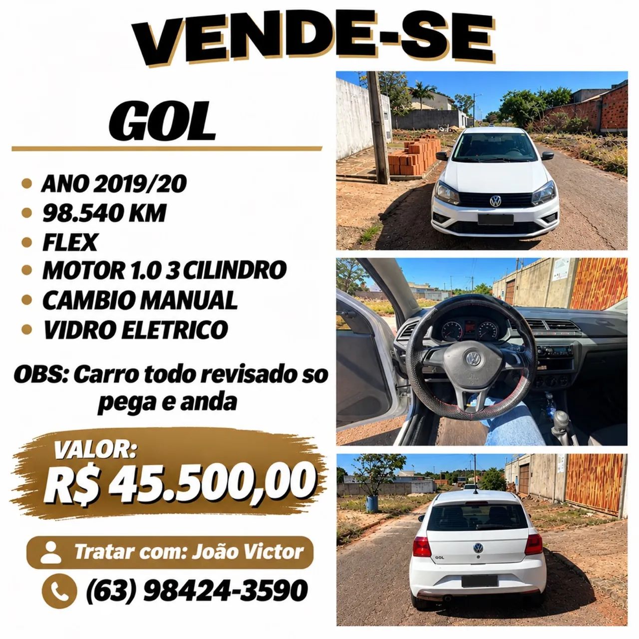Volkswagen Gol GOL 1.0 FLEX 12V 5P 2020