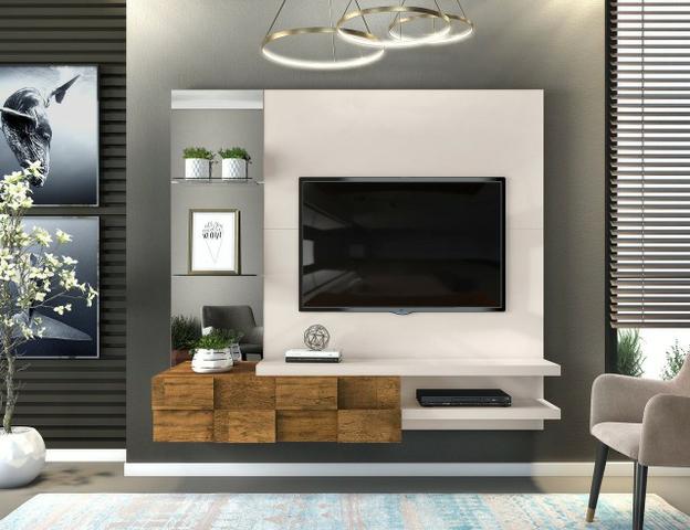 Painel Turim 100% MDF para Tv até 50" com Suporte incluso - Entrega Grátis - Foto 3
