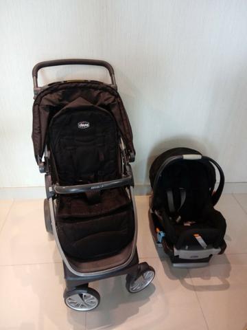 Carrinho Chicco Bravo com Bebe Conforto e Base