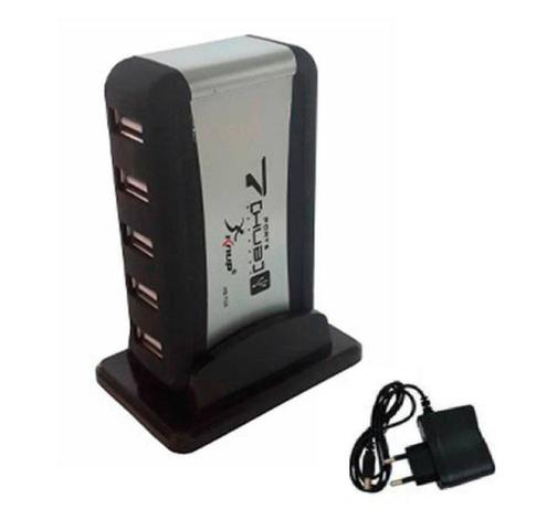 Super Hub Usb 2.0 em Torre Com 7 Portas Com Fonte De Alimentação 5v