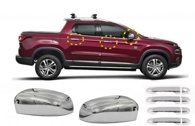 Apliques Cromados P/ Fiat Toro! Frisos/Estribos/Santo antnio/Maçanetas/Retro/Pestana Etc