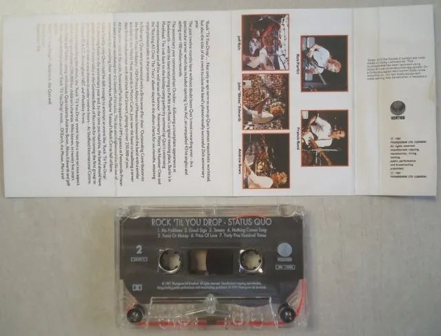 K7 Status Quo 1991 Rock 'til You Drop, Cassete Original Importada - Foto 6