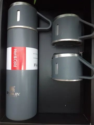 Garrafa Térmica Vacuum Flask Set Inox 500ml + 3 Xícaras - Bebidas quentes ou frias