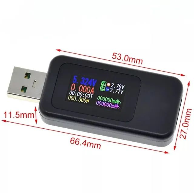 Voltímetro, Amperimetro, Watimetro Usb/Usb-C para Celulares, Tablets e Notebook's  - Foto 5