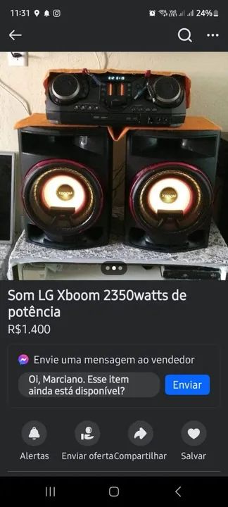 Som LG Xboom 2350watts de potência