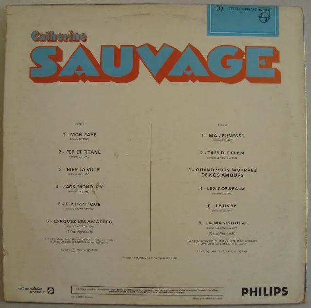Lp Catherine Sauvage 1970 Chante Gilles Vigneault, Vinil Importado raro - Foto 2