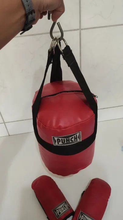 Saco de pancada, com par de luvas infantil - ORIGINAL PUNCH - Foto 4